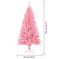 VidaXL Kerstboom met 150 led met standaard roze 120 cm pvc - thumbnail