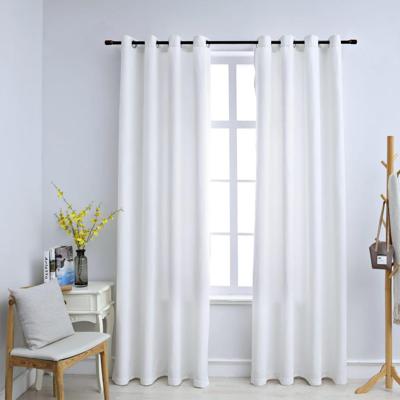 VidaXL Gordijnen verduisterend met ringen 2 st 140x225 cm gebroken wit VidaXL Gordijnen verduisterend met ringen 2 st 140x225 cm gebroken wit