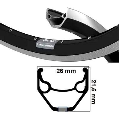 Ryde velg zac 421 26 inch (559) zwart/zilver 36 gaats 14g