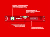 Sola Alu-Waterpas X-profiel BIGX40, 40cm 2 libellen 0,50mm/m rood - 01370501 - 01370501 - thumbnail