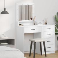 Kaptafel met lade met plank Wit 50 x 41 x 135 cm Bewerkt hout - thumbnail