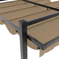 Prieel met uittrekbaar dak 3x3 m aluminium taupe - thumbnail