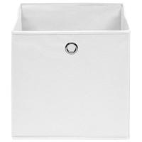 VidaXL Opbergboxen 4 st 28x28x28 cm nonwoven stof wit - thumbnail