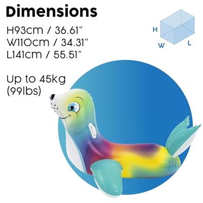 Bestway Opblaasbare Zeehond Figuur met Handvatten 157x114 cm +3 Jaar Strand en Zwembad 41479
