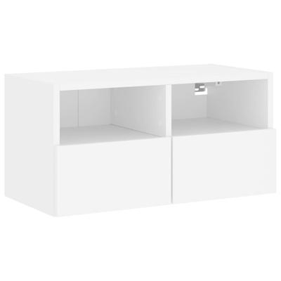 5-delige Tv-meubelset bewerkt hout wit - thumbnail