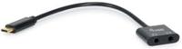 Equip 133469 audio kabel 0,15 m USB C 2 x 3.5mm Zwart - thumbnail
