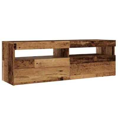 Tv-meubel met LED 120x35x40 cm bewerkt hout oud hout