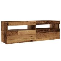 Tv-meubel met LED 120x35x40 cm bewerkt hout oud hout - thumbnail