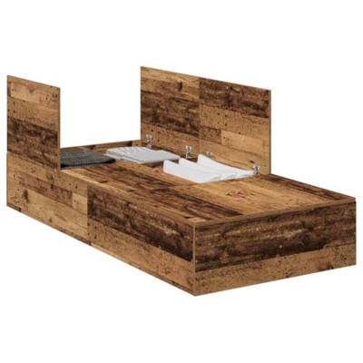 Bedframe met opslag Oud hout 200 x 80 x 31.5 cm Bewerkt hout