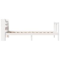 Bedframe met hoofdeinde zonder matras 90x200 cm wit - thumbnail