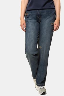 Ulla Popken Jeans Mona, rechte pijpen, elastische band - Grote Maten Ulla Popken Jeans Mona, rechte pijpen, elastische band - Grote Maten