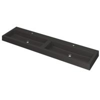 INK Momento Wastafel Quartz Dubbel met 2 Kraangaten - 1800x450x90 mm - Quartz Zwart - thumbnail