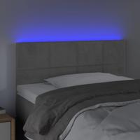 Hoofdbord LED 144x5x78/88 cm fluweel lichtgrijs - thumbnail