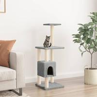 VidaXL Kattenkrabpaal met sisal krabpalen 104 cm lichtgrijs - thumbnail