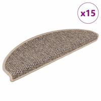 VidaXL Trapmatten zelfklevend 15 st sisal-look 65x21x4 cm donkerbeige - thumbnail