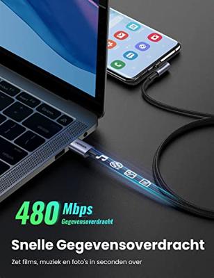 Ugreen 50940 USB-kabel USB 2.0 5 m USB A USB C Zwart, Zilver