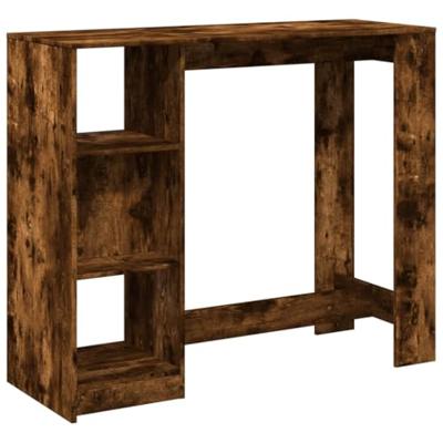 Bartafel met schap 124x46x103,5 cm bewerkt hout gerookt eiken