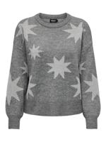 Only Onlrosie Ls O-neck Glitter Knt 15328250 Trui Medium Grey Melange Silver Glitter - thumbnail