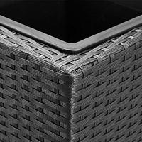 Polyrattan Bloembak 3 delig Zwart 83x30,5x60cm - thumbnail