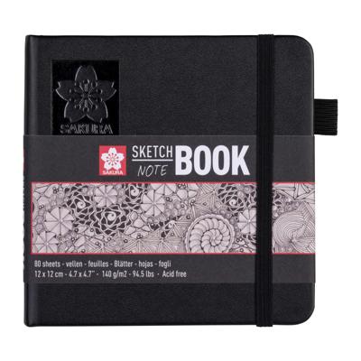 Schetsboek sakura 80 witte vellen 120x120mm zwart Schetsboek sakura 80 witte vellen 120x120mm zwart