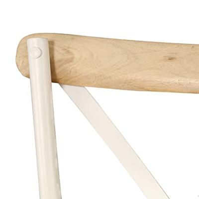 VidaXL Kruisstoelen 2 st massief mangohout wit