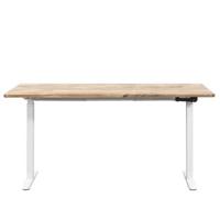 Bureau Homeworx zit/sta handmatig verstelbaar - mangohout/wit - 75/118x160x80 cm - Leen Bakker - thumbnail