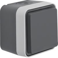 Berker 47633505 W.1 (opbouw) Wandcontactdoos met randaarde en klapdeksel spatwaterdicht Grijs, Lichtgrijs 1 stuk(s) - thumbnail