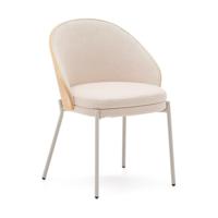 Kave Home Eamy eetkamerstoel chenille Beige/Naturel - thumbnail
