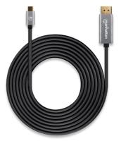 Manhattan 354851 DisplayPort-kabel DisplayPort / USB-C Aansluitkabel DisplayPort-stekker, USB-C stekker 3.00 m Grijs, Zwart Afgeschermd (drievoudig), Vergulde - thumbnail