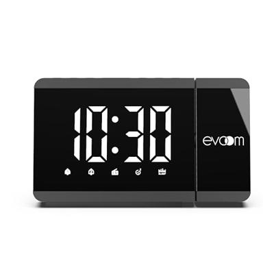 Projectorwekker - EVOOM - EV304571 - Zwart - FM-wekkerradio - Tijdprojectie
