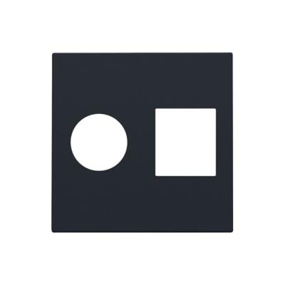 Niko centraalplaat mat zwart TV/RJ45 aansluiting 161-65702