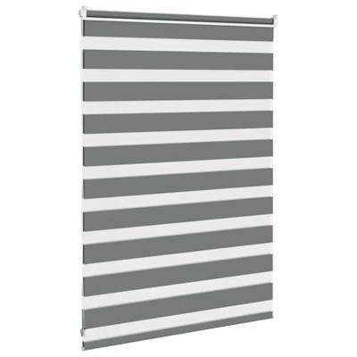 VidaXL Zebra rolgordijn 110x100 cm stofbreedte 105,9 cm donkergrijs VidaXL Zebra rolgordijn 110x100 cm stofbreedte 105,9 cm donkergrijs