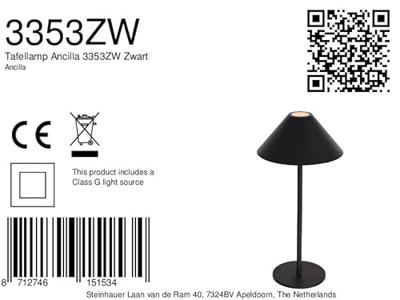 Steinhauer Zwarte schemerlampAncilla - 3353ZW