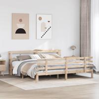 Bedframe met hoofdbord massief grenenhout 180x200 cm - thumbnail