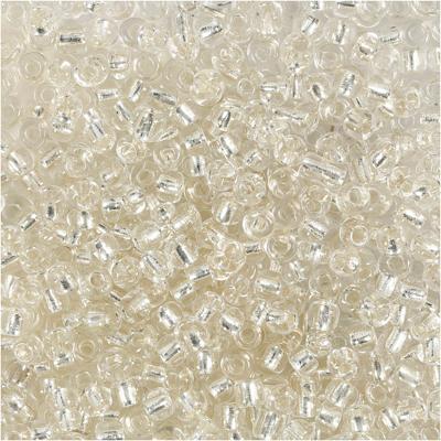 Creativ Company Rocailles, d 3 mm, afm 8/0, gatgrootte 0,6-1,0 mm, zilver, 25 gr/ 1 doos Creativ Company Rocailles, d 3 mm, afm 8/0, gatgrootte 0,6-1,0 mm, zilver, 25 gr/ 1 doos