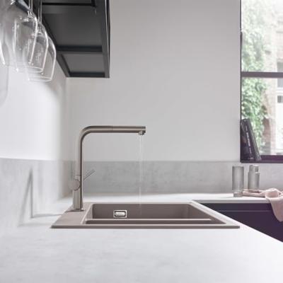 Hansgrohe Talis 1-gr keukenmengkraan 270 rvs-look 72840800 Hansgrohe Talis 1-gr keukenmengkraan 270 rvs-look 72840800