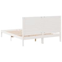 Bedframe extra lang zonder matras massief hout wit 160x210 cm - thumbnail
