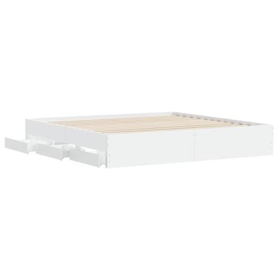 Bedframe met lades bewerkt hout wit 180x200 cm