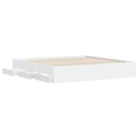 Bedframe met lades bewerkt hout wit 180x200 cm - thumbnail