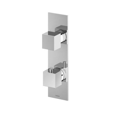 Hotbath Bloke inbouw douche thermostaat met 3-weg omstel verticaal chroom Hotbath Bloke inbouw douche thermostaat met 3-weg omstel verticaal chroom