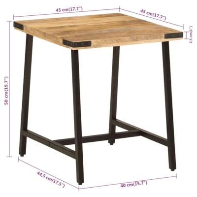 Bijzettafel 45x45x50 cm massief mangohout en ijzer Bijzettafel 45x45x50 cm massief mangohout en ijzer