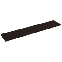 VidaXL Wastafelblad 200x40x(2-4) cm behandeld massief hout donkerbruin - thumbnail