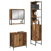 3-delige badkamermeubelset oud hout gefabriceerd hout - thumbnail