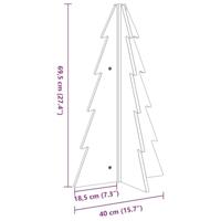 Kerstdecoratie kerstboom 69,5 cm massief grenenhout wit - thumbnail