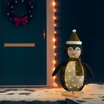 VidaXL Kerstpinguïn decoratief led 120 cm luxe stof