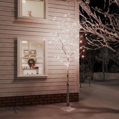 VidaXL Berkenboom led 240 led's warmwit 300 cm wit