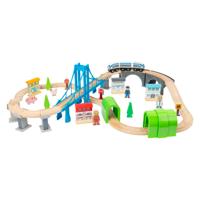 Small Foot - houten treinset met brug, 60dlg. - thumbnail