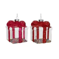 Kerstornament Cadeau 10cm Assorti 1st - thumbnail