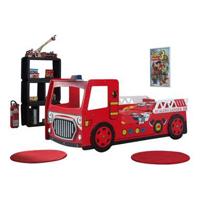 Vipack bed Brandweer - rood - incl. LED - 101x101x223 cm - thumbnail