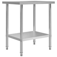 VidaXL Keukenwerktafel 80x60x85 cm roestvrij staal - thumbnail